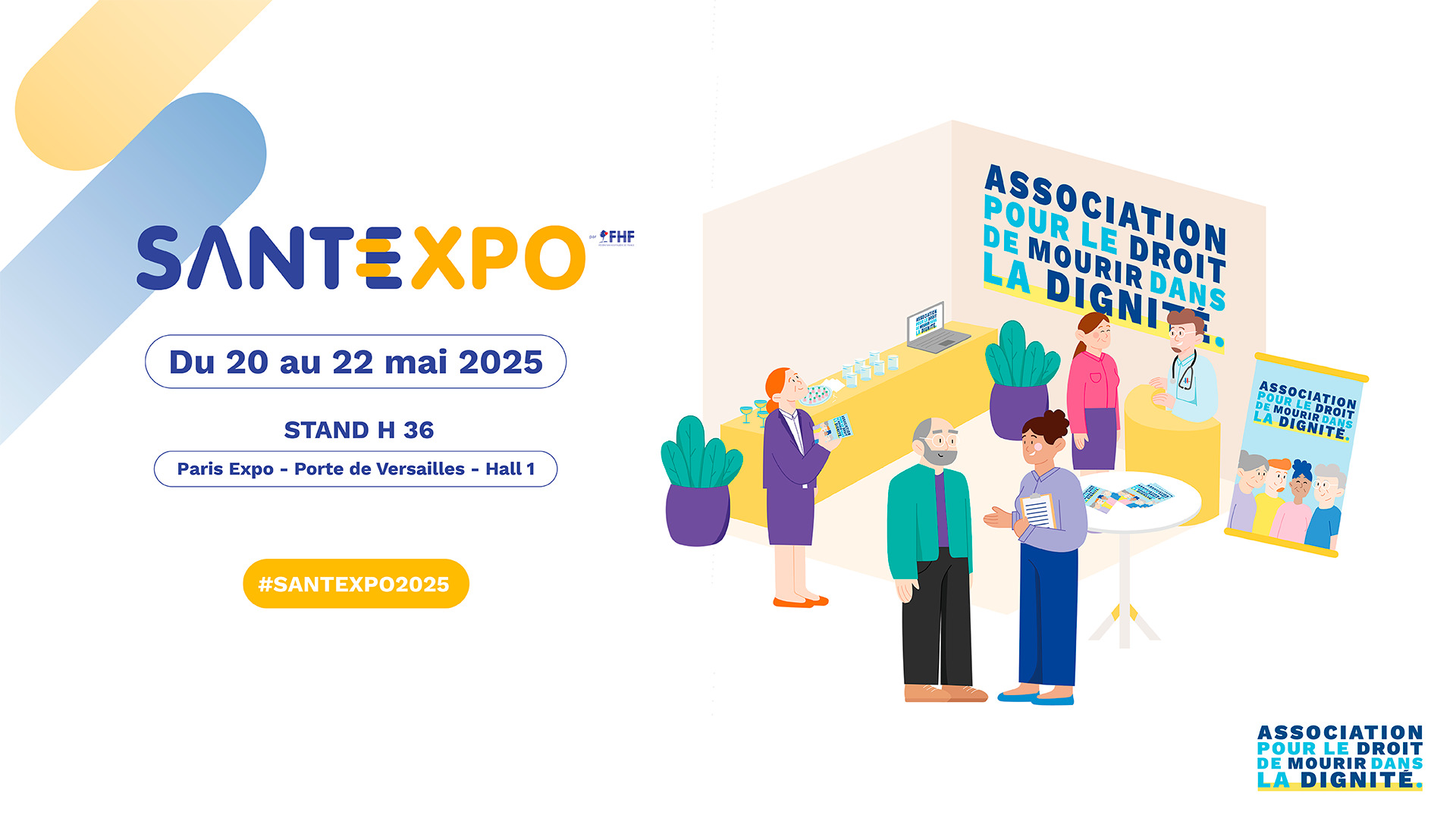 Visuel de l'ADMD au salon SantExpo