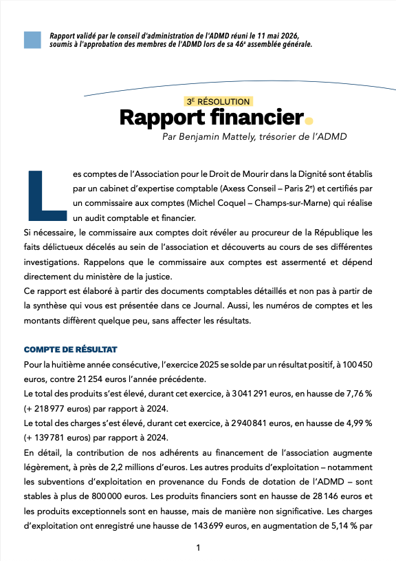 Rapport Financiers