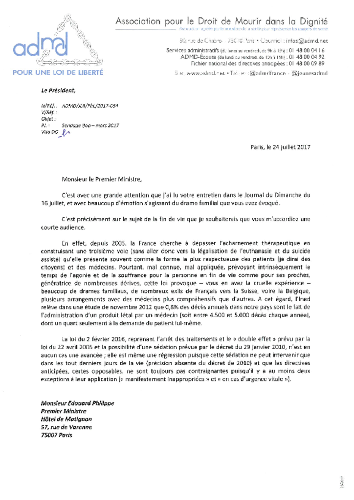 Lettre au premier ministre