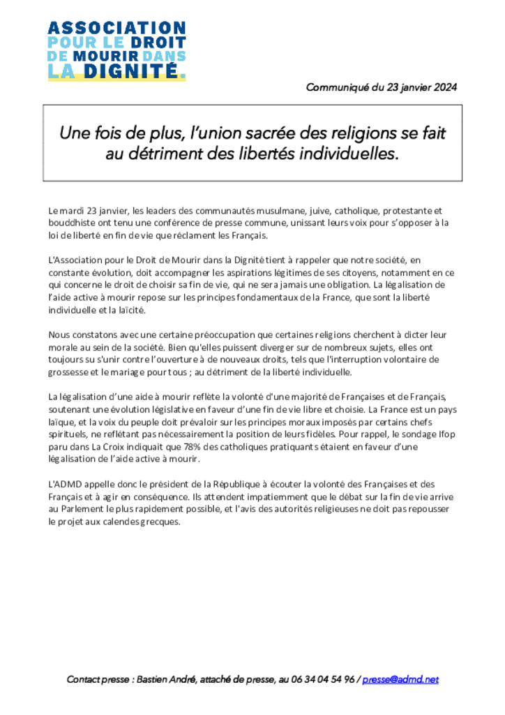 CP - Union sacrée religion