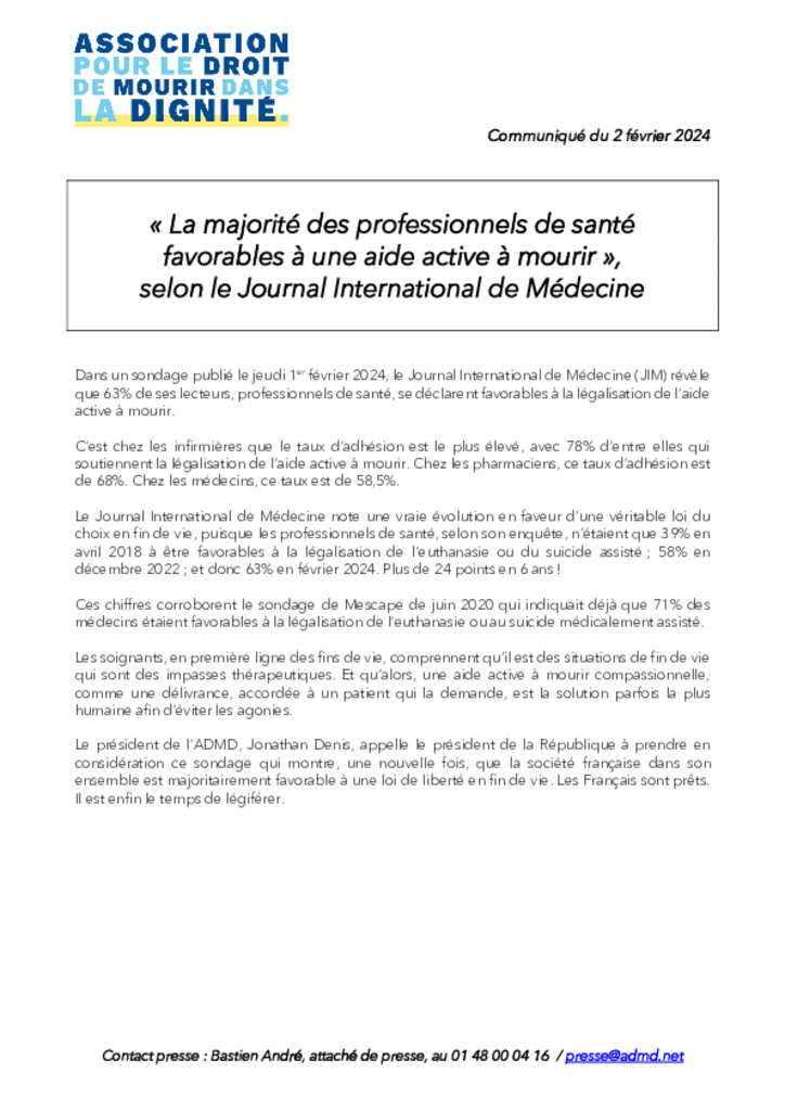 CP sondage - Le Journal international de médecine
