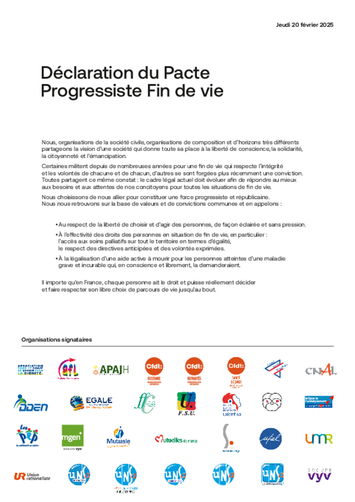 Déclaration du Pacte progressiste