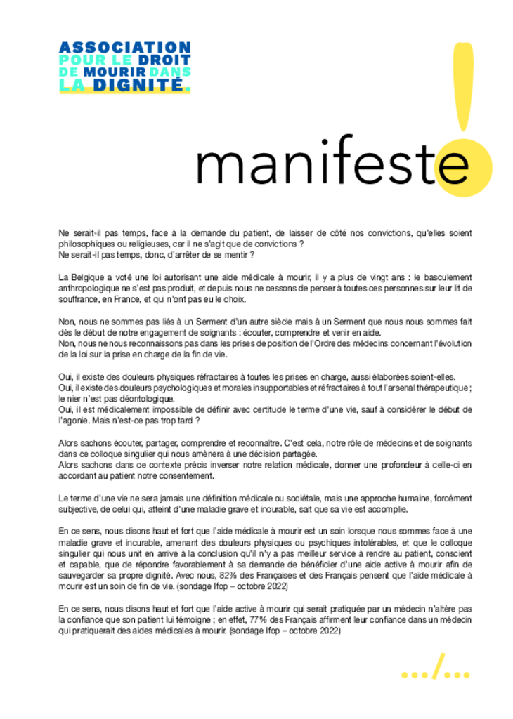 Le manifeste des soignants