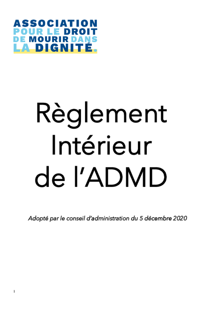 Notre règlement intérieur