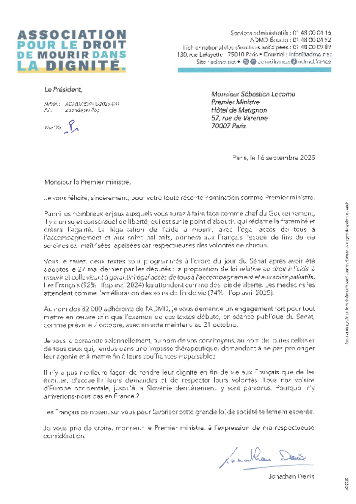 Lettre au Premier ministre