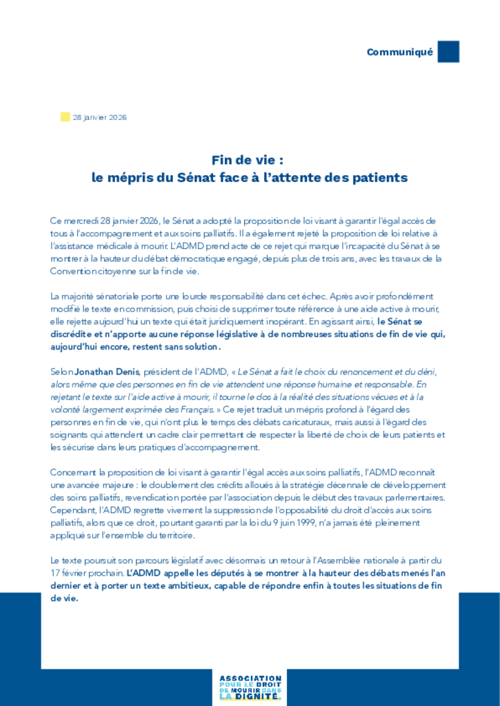 Le Sénat vote contre !