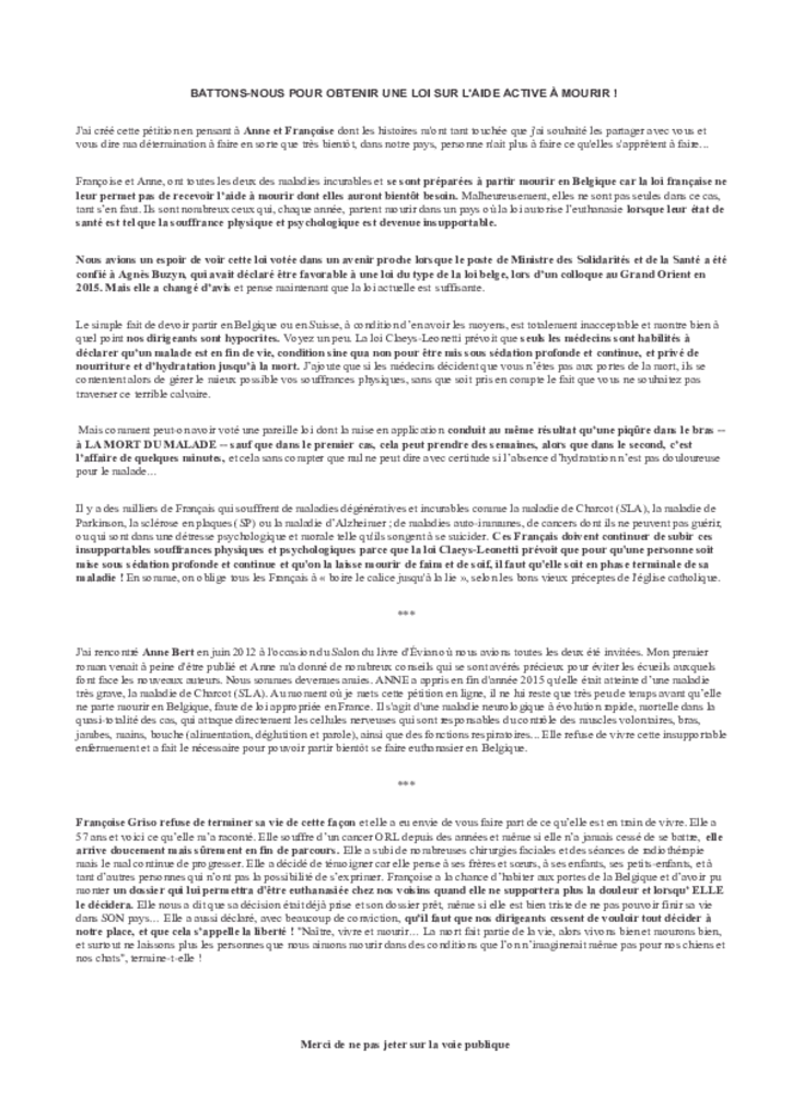 Pétition en Pdf