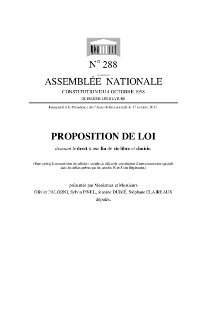 Texte de la proposition de loi d'Olivier Falorni
