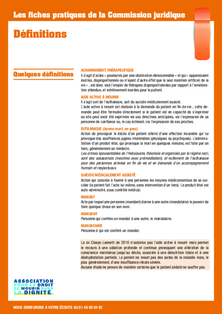 Fiches pratiques - Définitions 