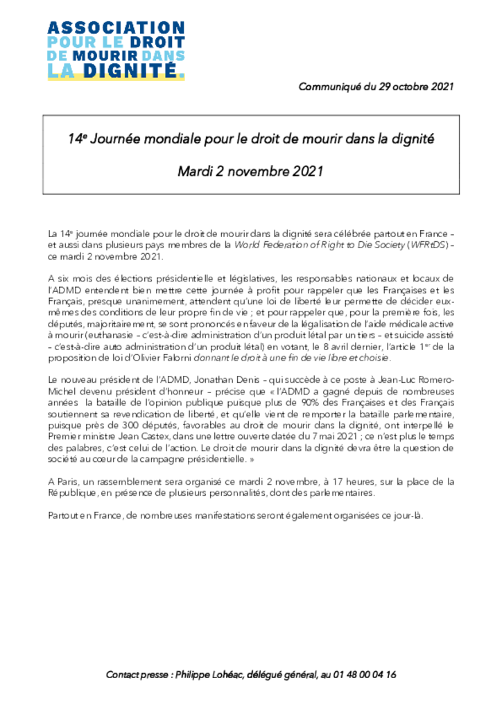 CP - 14e Journée mondiale