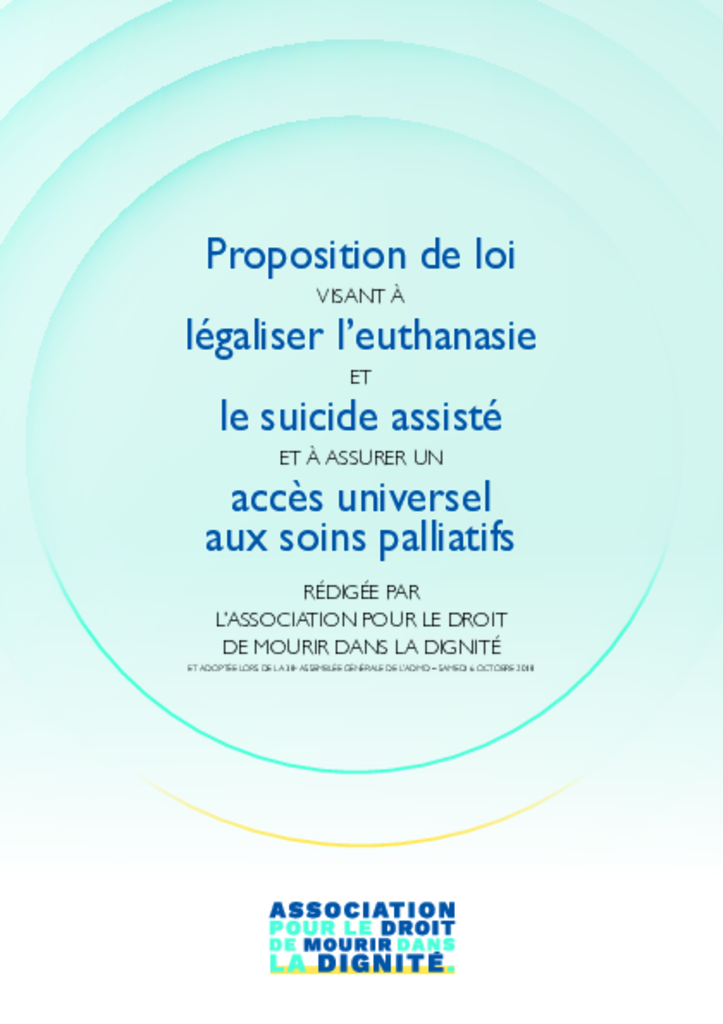 La proposition de loi de l'ADMD votée par ses adhérents